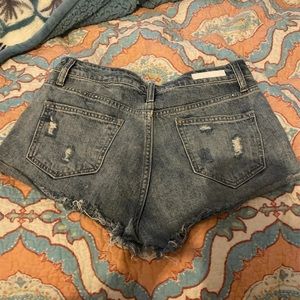 High rise denim shorts